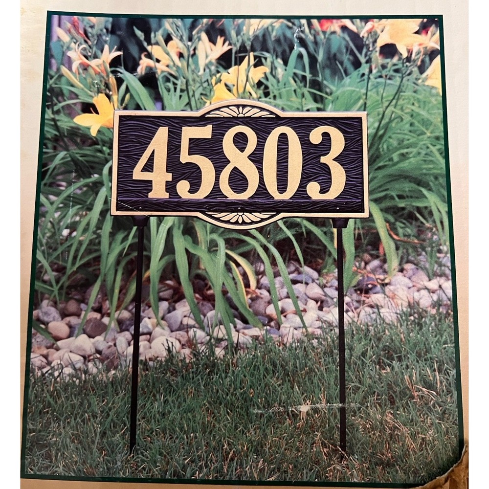 Whitehall De-Sign-It 2-Sided Lawn Address‎ Sign Cast Aluminum – Uses 5" Numbers